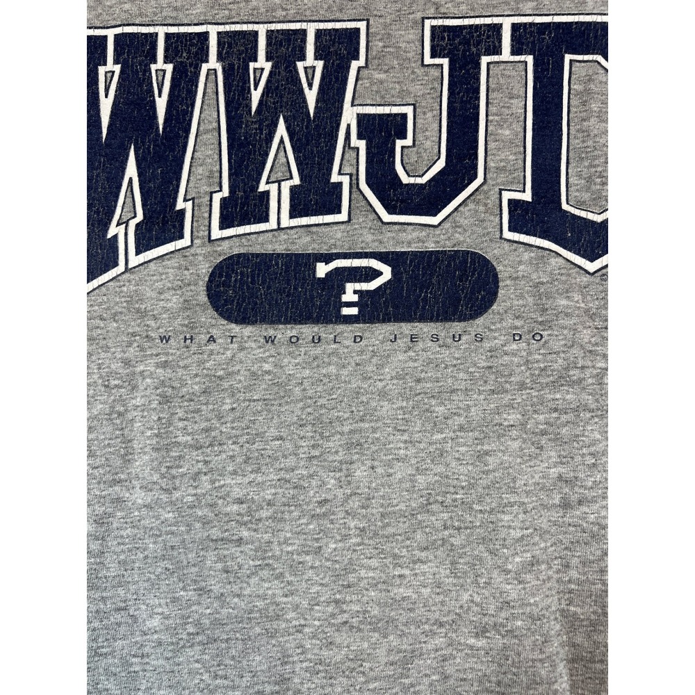 VTG 90s WWJD What Would Jesus Do T Shirt Mens XL Christian 1990s USA Graphic Tee - Picture 3 of 8